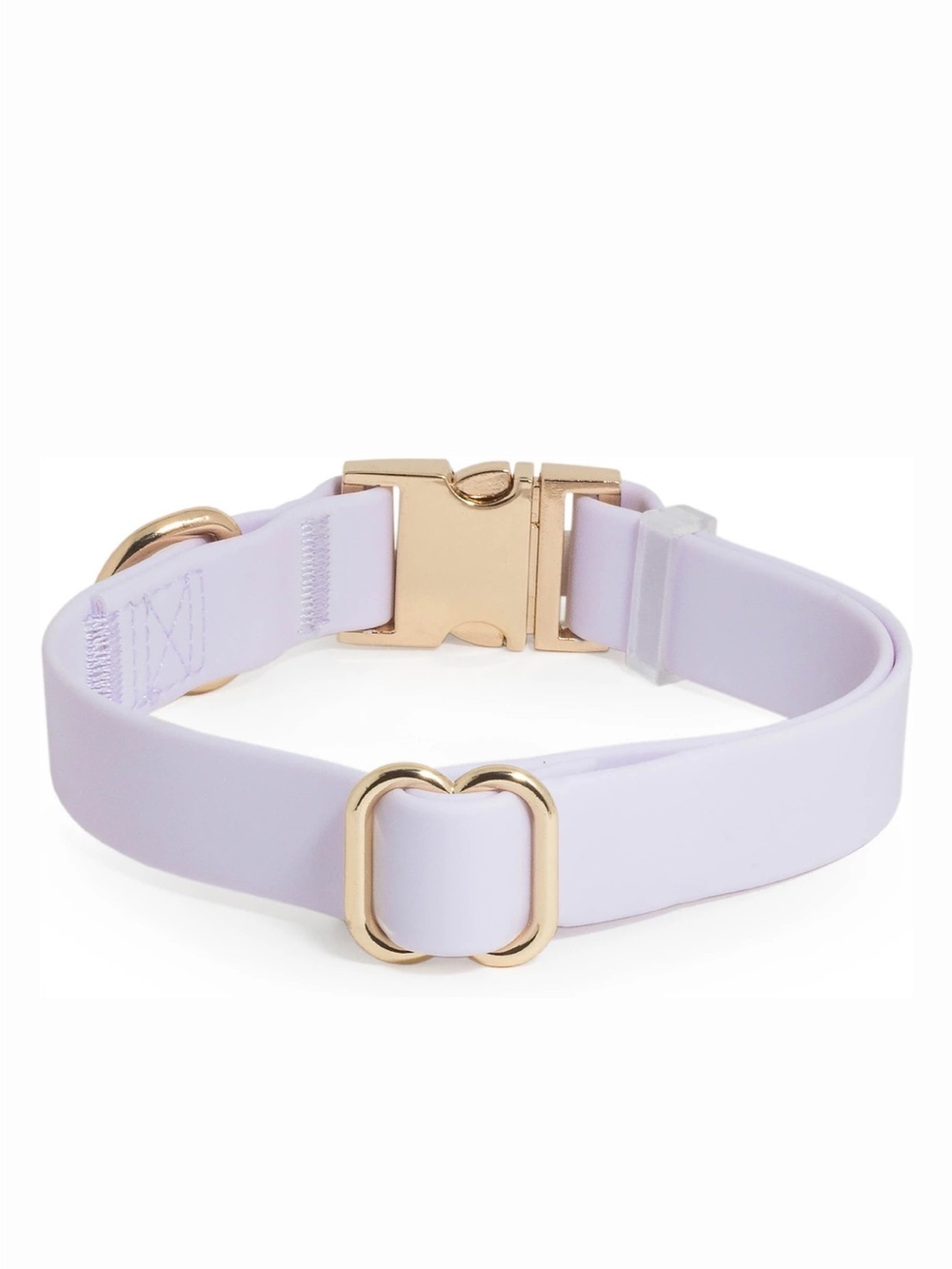 SUNNY TAILS- Lavender Silicone Dog Collar with Gold Hardware